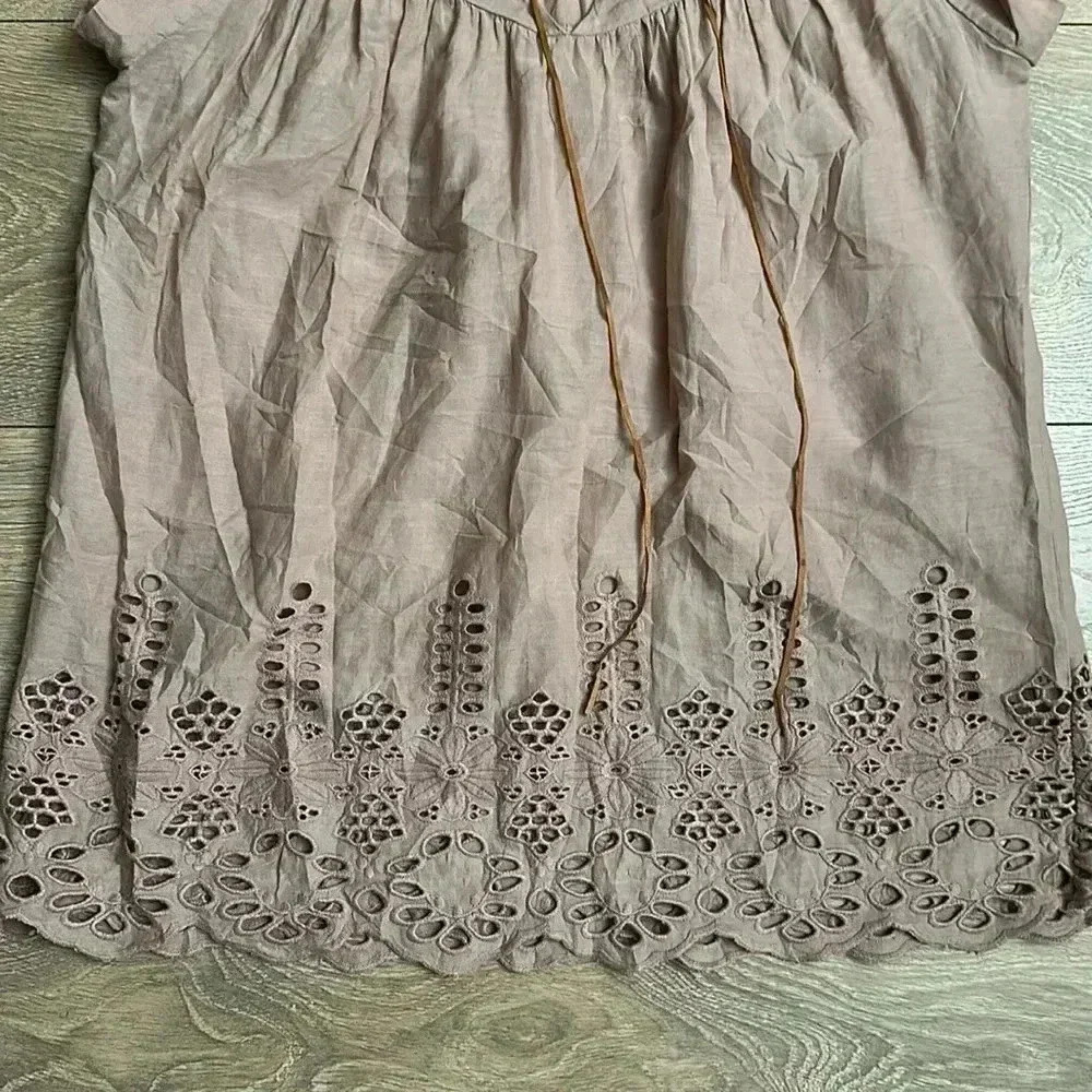 Ulla Johnson Eyelet Tie Cotton Blouse Top Sz 2 - Picture 3 of 6